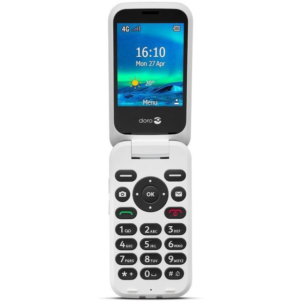 Doro 6820 Eenvoudige Klaptelefoon 4G (Zwart-Wit)