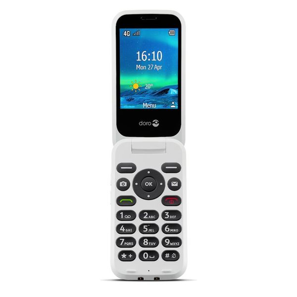 Doro 6880 Eenvoudige Klaptelefoon 4G (Rood-Wit)