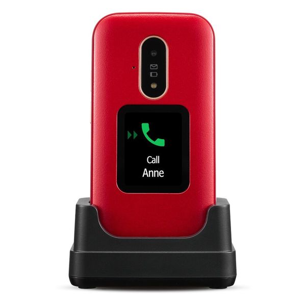 Doro 6880 Eenvoudige Klaptelefoon 4G (Rood-Wit)