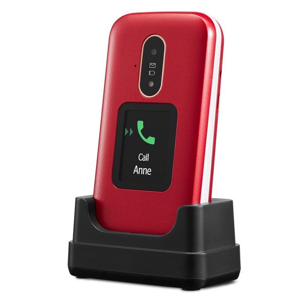 Doro 6880 Eenvoudige Klaptelefoon 4G (Rood-Wit)