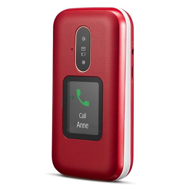 Doro 6880 Eenvoudige Klaptelefoon 4G (Rood-Wit)