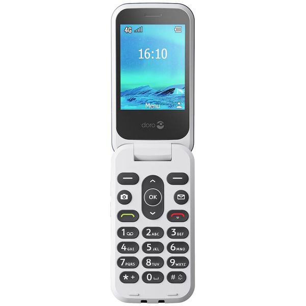 Doro 2820 Gebruiksvriendelijke mobiele 4G-telefoon met groot beeldscherm blauw/wit