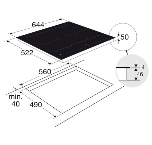 Table de cuisson à induction avec Celsius°Cooking™ (64 cm) HI26471SV  Atag