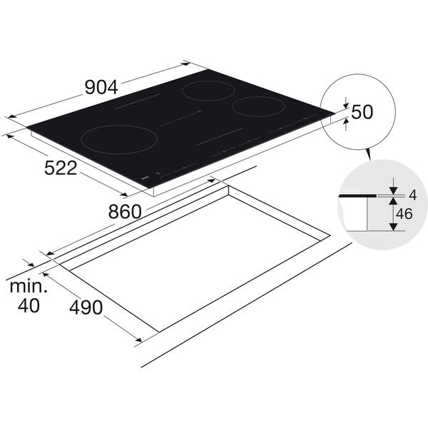 Table de cuisson à induction avec Celsius°Cooking™ (90 cm) HI29571SV 