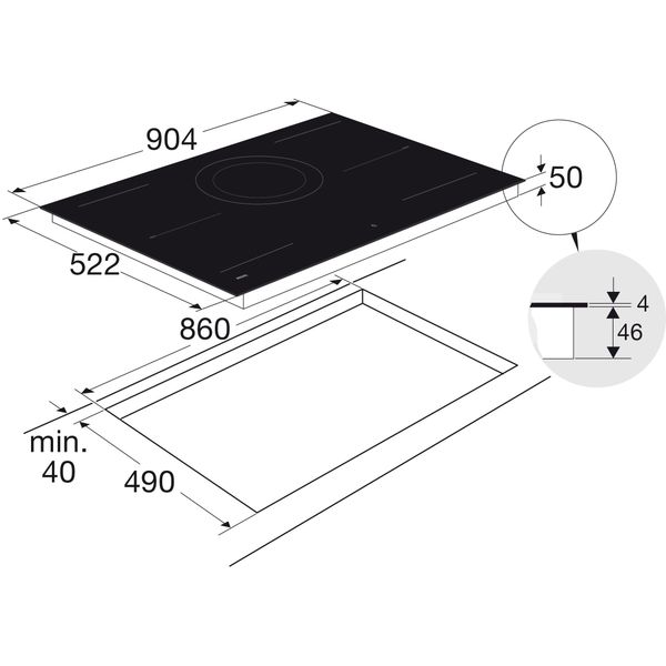 Table de cuisson à induction avec Celsius°Cooking™ (90 cm) HI29571SVM 