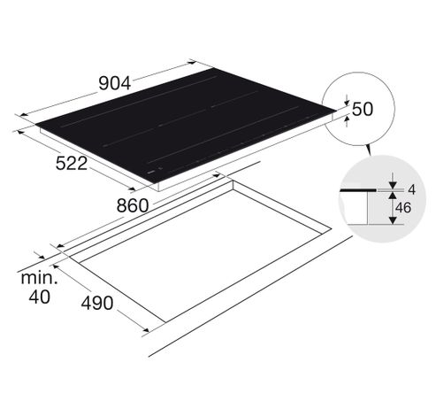 Table de cuisson à induction avec Celsius°Cooking™ (90 cm) HI29671SV  Atag