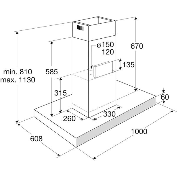 Eilandafzuigkap (100 cm) ES1085MG 