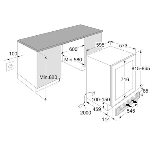 KU8574K2C Connectlife Onderbouw Wijnklimaatkast  Atag