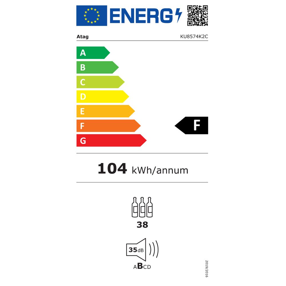 Atag Wijnkast inbouw KU8574K2C Connectlife Onderbouw Wijnklimaatkast