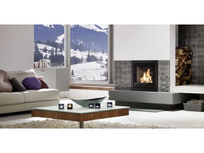Linear S 600, witte chamotte, kader 80, met ventilator