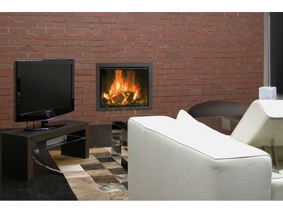 Linear M 700, witte chamotte, kader 80, met ventilator