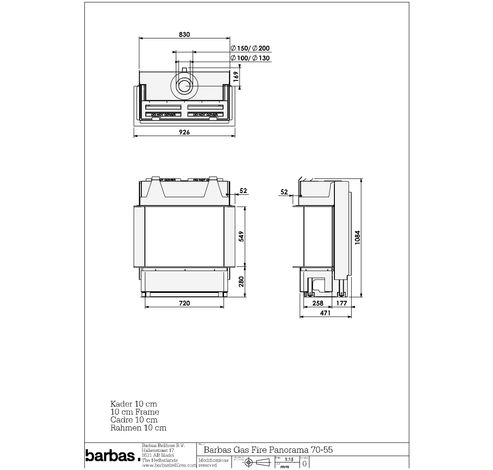 Gas Fire Panorama 70-55  Barbas