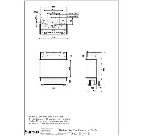 Gas Fire Panorama 70-55  Barbas