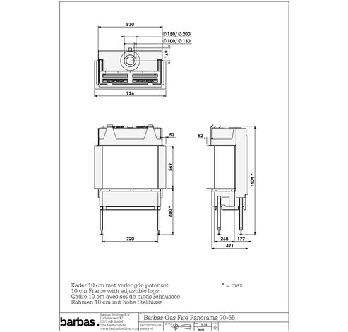 Gas Fire Panorama 70-55  Barbas