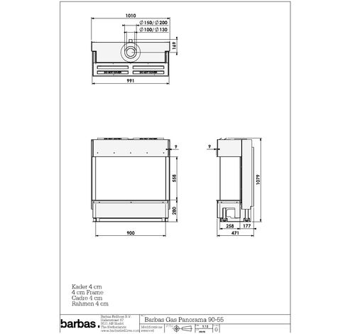 Gas Fire Panorama 90-55  Barbas