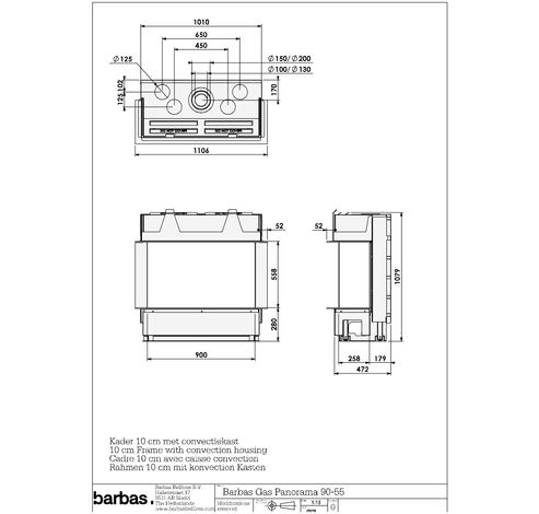 Gas Fire Panorama 90-55  Barbas