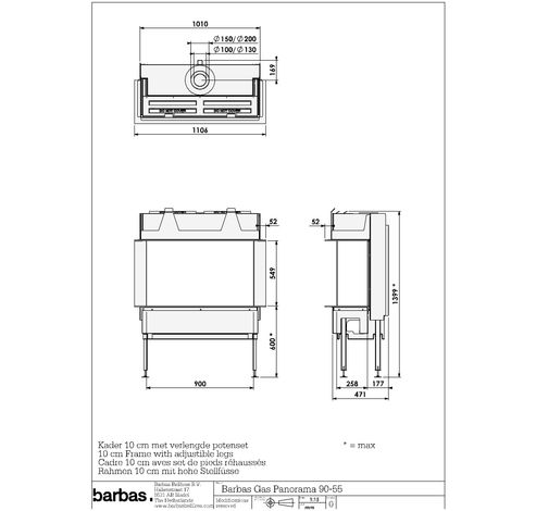 Gas Fire Panorama 90-55  Barbas