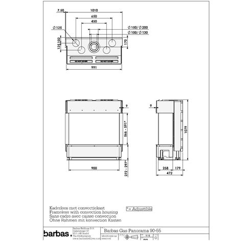 Gas Fire Panorama 90-55  Barbas