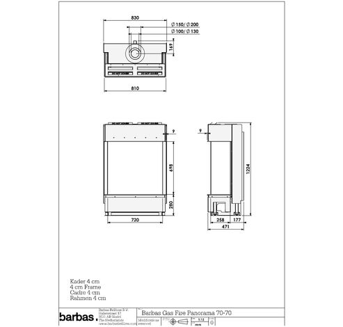 Gas Fire Panorama 70-70  Barbas