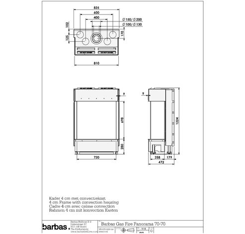 Gas Fire Panorama 70-70  Barbas