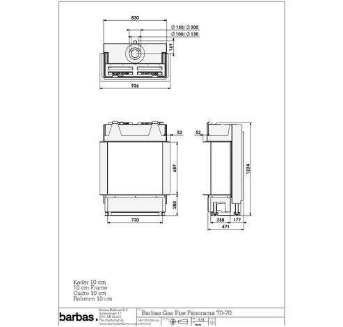 Gas Fire Panorama 70-70  Barbas