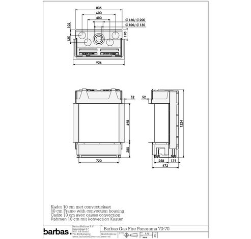 Gas Fire Panorama 70-70  Barbas