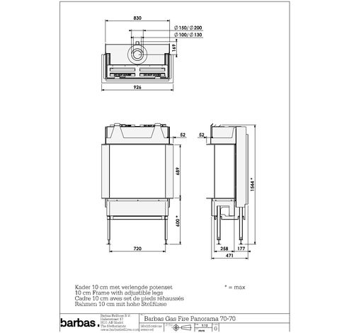 Gas Fire Panorama 70-70  Barbas