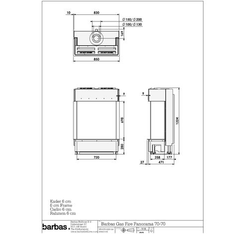 Gas Fire Panorama 70-70  Barbas