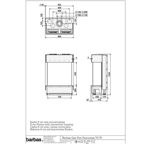 Gas Fire Panorama 70-70  Barbas