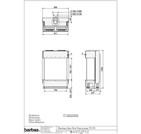 Gas Fire Panorama 70-70  Barbas