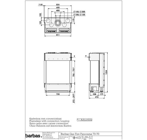 Gas Fire Panorama 70-70  Barbas