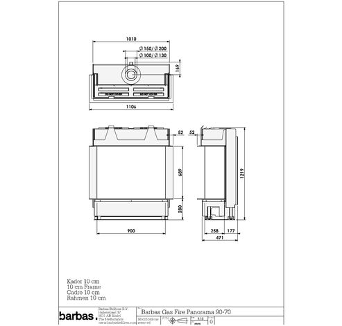 Gas Fire Panorama 90-70  Barbas