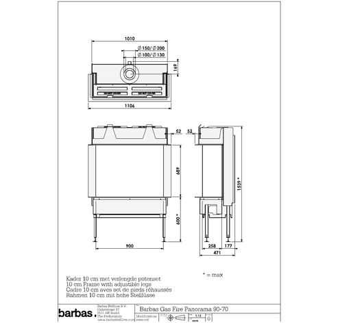 Gas Fire Panorama 90-70  Barbas