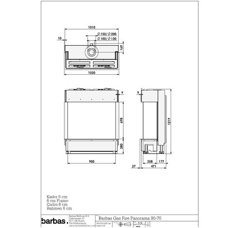 Gas Fire Panorama 90-70  Barbas