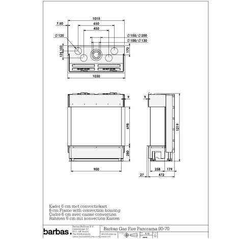 Gas Fire Panorama 90-70  Barbas