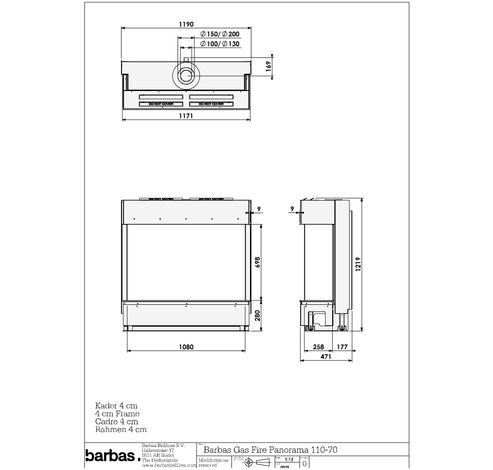 Gas Fire Panorama 110-70  Barbas