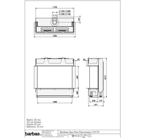 Gas Fire Panorama 110-70  Barbas