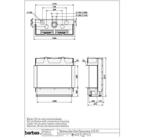 Gas Fire Panorama 110-70  Barbas