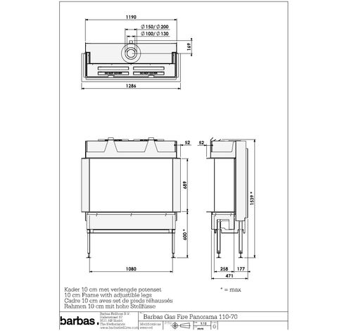 Gas Fire Panorama 110-70  Barbas