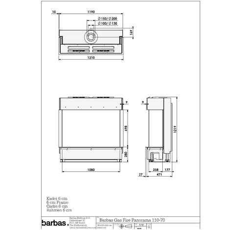 Gas Fire Panorama 110-70  Barbas