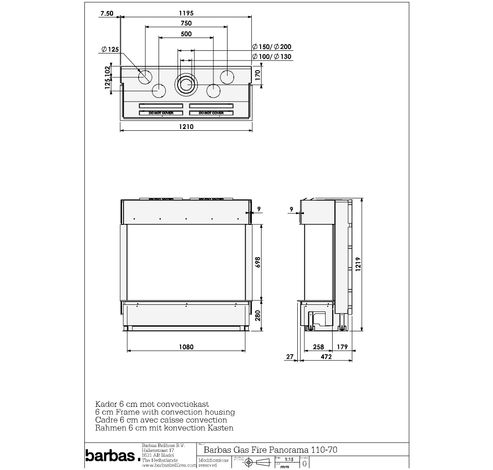 Gas Fire Panorama 110-70  Barbas