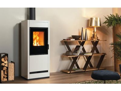 E228 A hout en pellet scarico posteriore Bianco