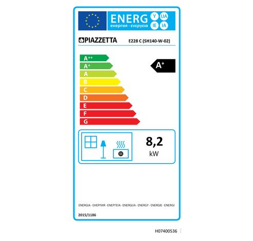 E228 C verde mirto senza bocchetta frontale rear flue outlet  Piazzetta