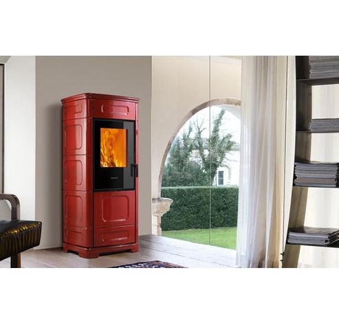 E228 C rosso lava senza bocchetta frontale rear flue outlet  Piazzetta