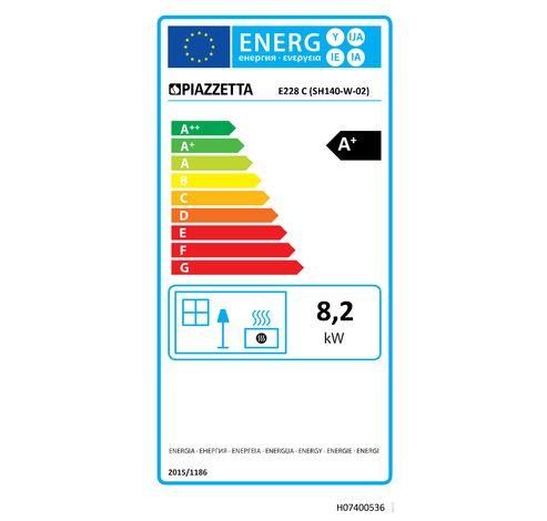 E228 C nero opaco con bocchetta frontale rear flue outlet  Piazzetta