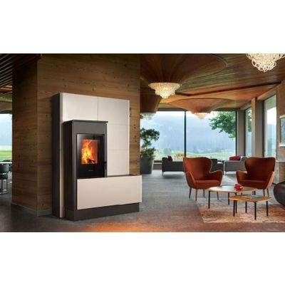 E228 H ROSSO LAVA rear flue outlet 