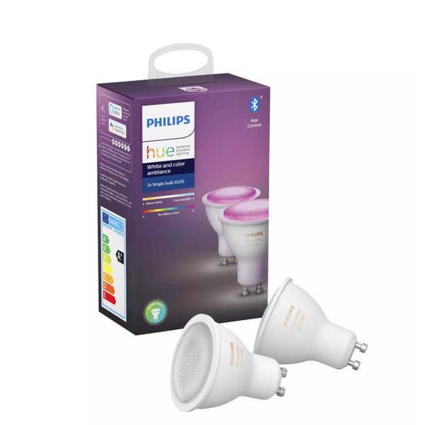 Philips Lighting Hue White and color ambiance Verpakking met 2 stuks, GU10