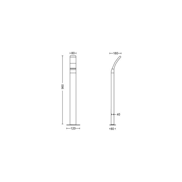 Philips Lighting Splay Post Anthracite 12W 27K HV