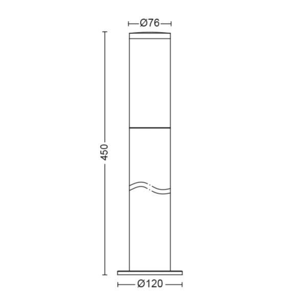 Philips Lighting UTRECHT Sokkellamp inox 1x20W 230V