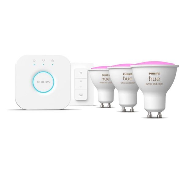 Philips Lighting Hue Starterkit 3x GU10 slimme spots + dimmer switch